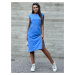 Blue casual dress MAYFLIES with slit