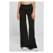 Women's high-waisted wide-leg chino trousers in black