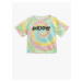 Koton Oversized T-Shirt Tie-tie-patterned Print Short Sleeves Round Neck.
