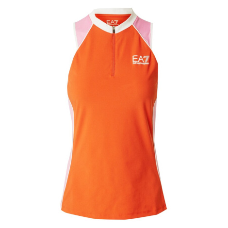 EA7 Emporio Armani Športový top  oranžová / ružová / biela