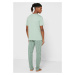 Trendyol Green Striped Pyjama Set