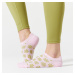 Ponožky na fitnes a kardio členkové 3 páry zeleno-ružové s potlačou