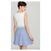 Biele šaty s fialovou sukňou K083