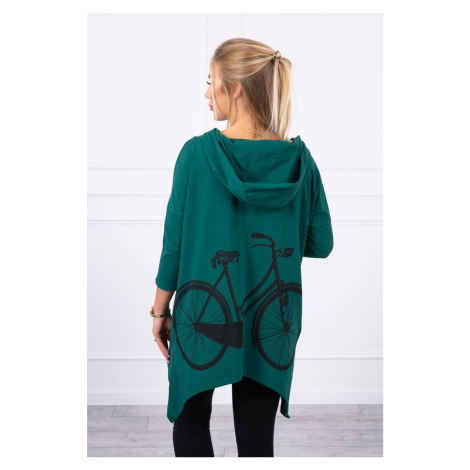 Cycling print sweatshirt green