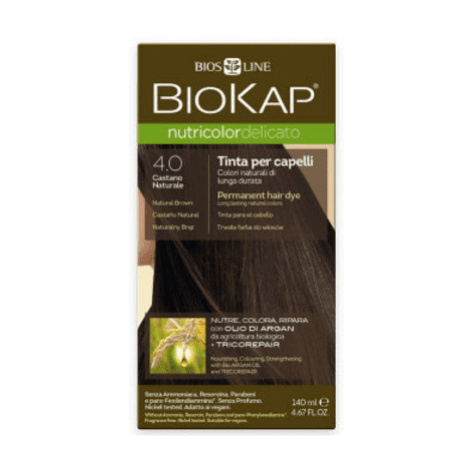 BIOKAP Nutricolor delicato farba na vlasy 4.00 hnedá prirodzená 140 ml