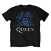 Queen Tričko Blue Crest Unisex Black