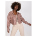 Dusty pink transition jacket made of imitation Dorine leather