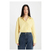 DEFACTO Shirt Collar Poplin Long Sleeve Crop Shirt