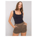 RUE PARIS khaki shorts in imitation suede