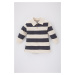 DEFACTO Baby Girl Polo Neck Striped Long Sleeve Dress