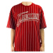 Tričko Karl Kani Trekking Boxy Pinstripe Tee Dark Red cream