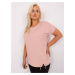 Light pink women's cotton blouse plus size