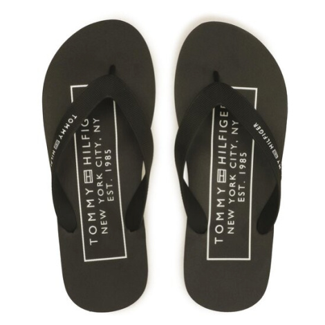 Tommy Hilfiger Žabky Rubber Hilfiger Beach Sandal FM0FM04468 Čierna