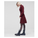Šaty Karl Lagerfeld Contrast Stitch Knit Dress Červená