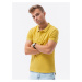 Žlté pánske polo tričko Ombre Clothing