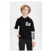 DEFACTO Boys' Oversize Fit Hooded Printed Long Sleeve T-Shirt