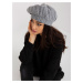 Women's winter hat in gray color with rhinestones