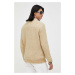 Vlnený sveter American Vintage pánsky, béžová farba, tenký