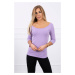 Purple blouse with a round neckline