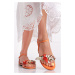 Oranžové nízke sandále Samia
