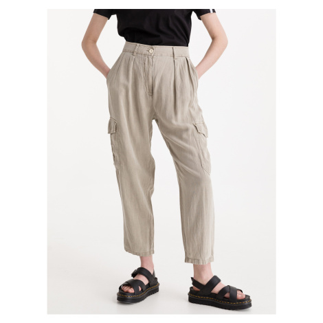 Beige women's trousers with linen Replay - Women