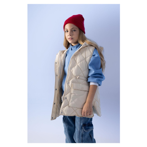 DEFACTO Girl's Water Repellent Quilted Long Inflatable Vest