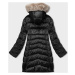 Čierno-béžová obojstranná dámska zimná bunda s kapucňou (B8203-1046)