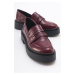 LuviShoes NONTE Women's Burgundy Spread Loafers