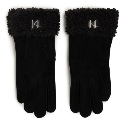 Karl Lagerfeld Prstové rukavice 'Saddle'  čierna
