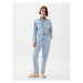 GAP LS DENIM BELTED JUMPSUIT Dámsky overal, svetlomodrá, veľkosť