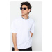 Trendyol Limited Edition Basic White Relaxed/Comfortable Cut Knitwear Tape Textured Pique T-Shir