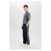 DEFACTO Regular Fit Waist Tie Straight Leg Pocket Pajama Bottoms