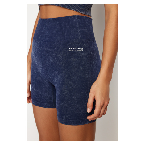 Trendyol Blue Seamless Washed Knitted Sports Shorts/Short