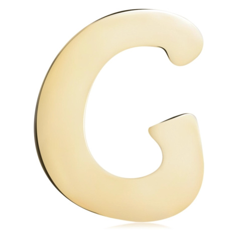 Zlatý 14K prívesok - lesklý a hladký povrch, tlačené veľké písmeno G