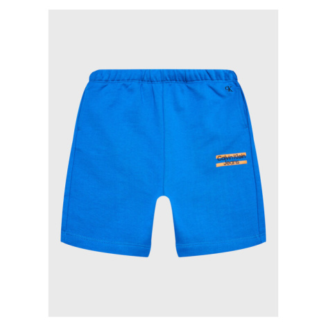 Calvin Klein Jeans Športové kraťasy Mini Block Logo IB0IB01614 Modrá Regular Fit