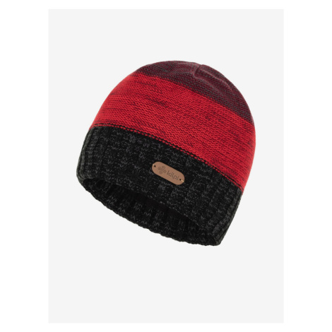 Čierno-červená pánska zimná pletená čiapka Kilpi MAYLO-M