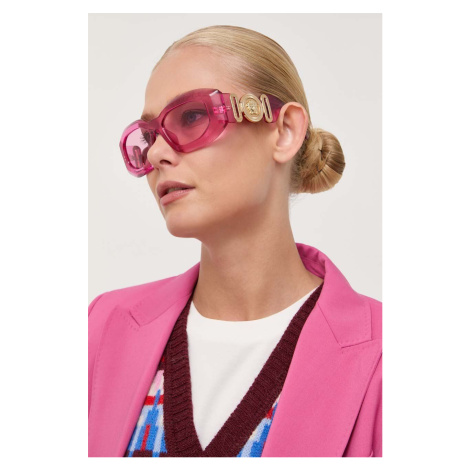 Slnečné okuliare Versace pánske, ružová farba
