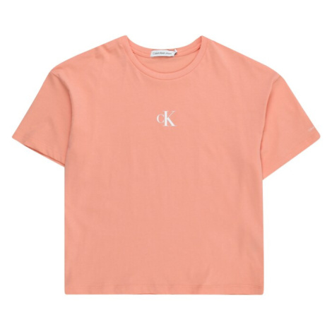 Calvin Klein Jeans Tričko  rosé / biela
