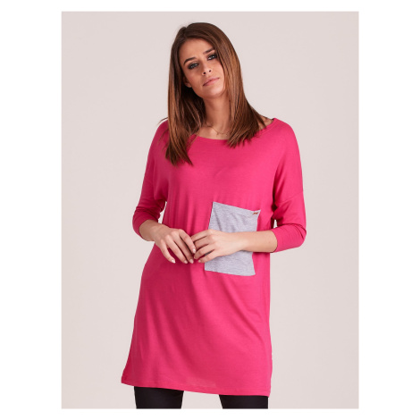 Women's tunic with pocket, pink