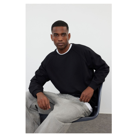 Trendyol Black Oversize/Wide Cut Fit Fleece/Warm Sweatshirt