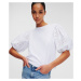 Tričko Karl Lagerfeld Lace T-Shirt Biela