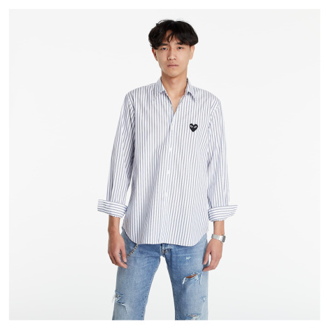 Košeľa Comme des Garçons PLAY Black Heart Striped Shirt Light Blue/ White/ Black XXL