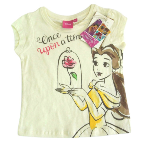 Disney Princess Bella smotanové dievčenské tričko s potlačou