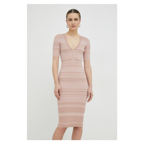 Šaty Elisabetta Franchi ružová farba, mini, priliehavá