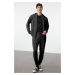 Trendyol Black Oversize/Wide Cut Hooded Basic Tracksuit Set