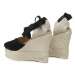 Manebi Espadrilky Heart-Shaped Wedge Espadrilles K 1.0 WH Čierna