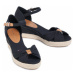 Tommy Hilfiger Espadrilky Basic Opened Toe Mid Wedge FW0FW04785 Čierna