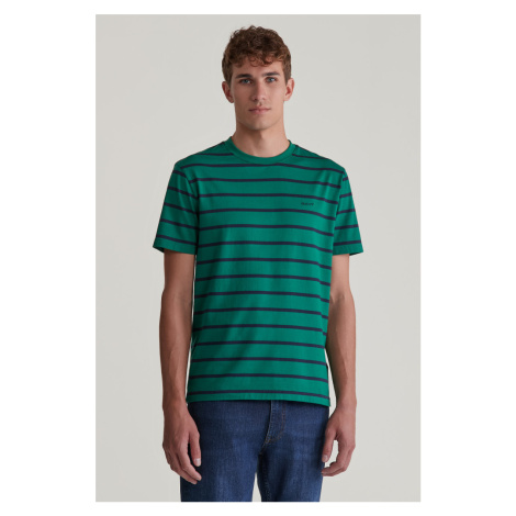 TRIČKO GANT STRIPED SS TSHIRT DEEP FOREST GREEN