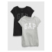 Sada dvoch dievčenských tričiek v čiernej a svetlošedej farbe GAP