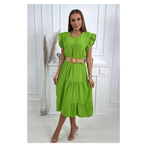 Dress with ruffles light green